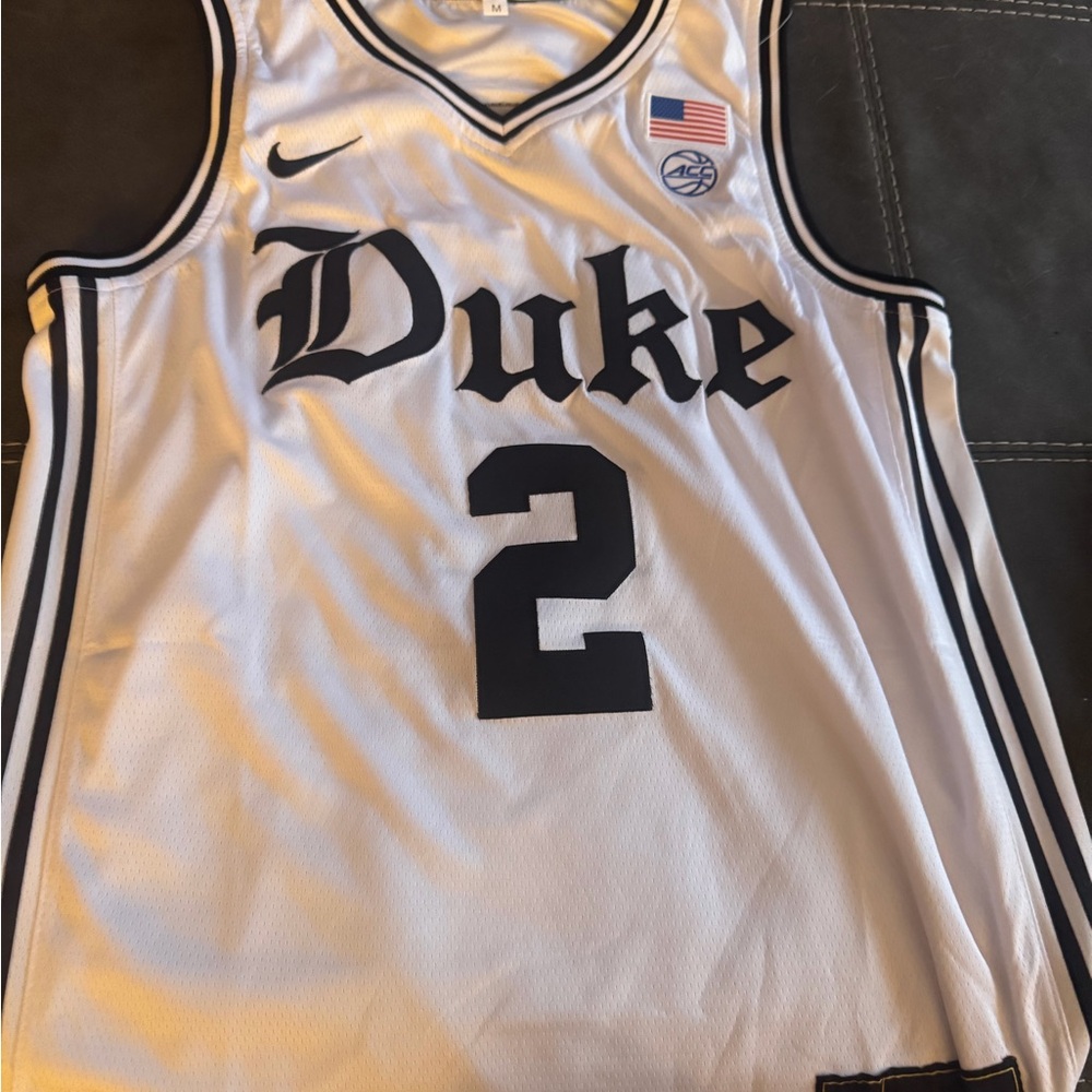 Nike White and Black Duke Jersey
